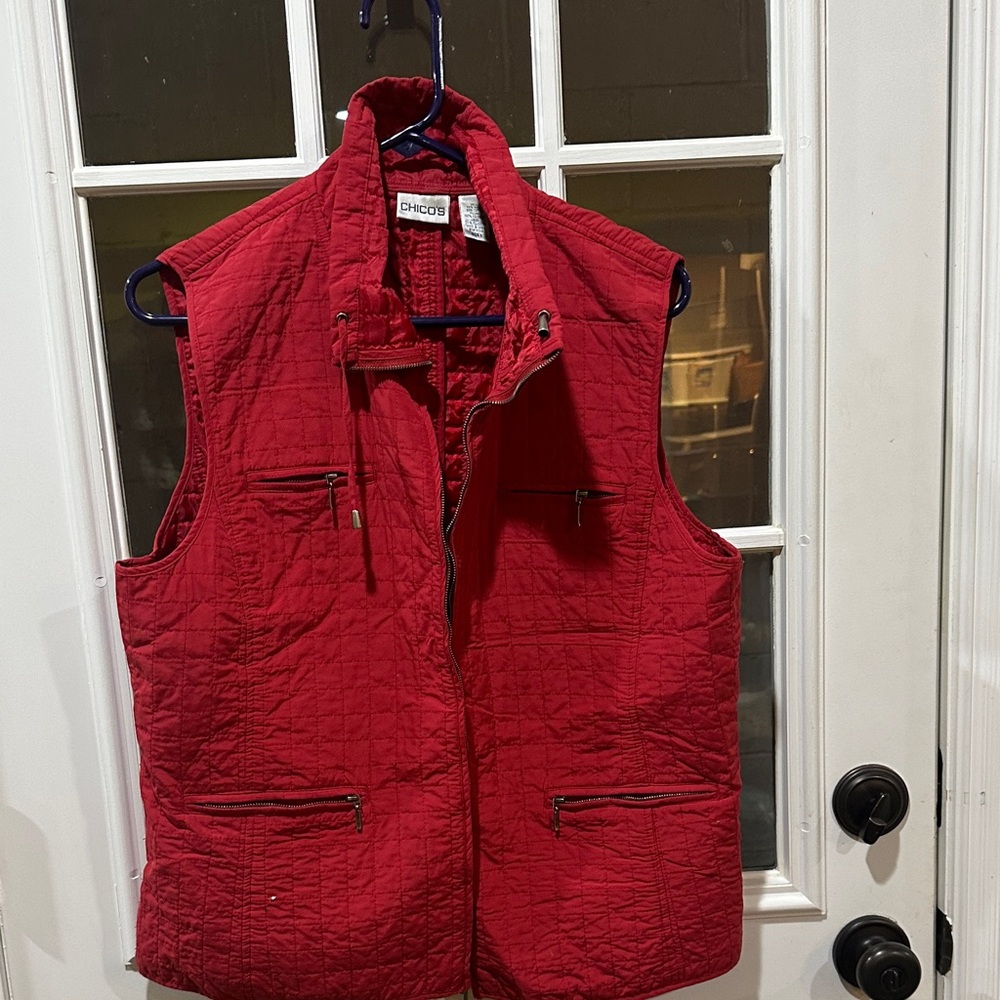 Chico's Vibrant Red Quilted Vest